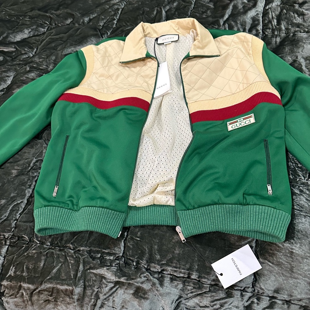 Gucci Green and Beige Jacket